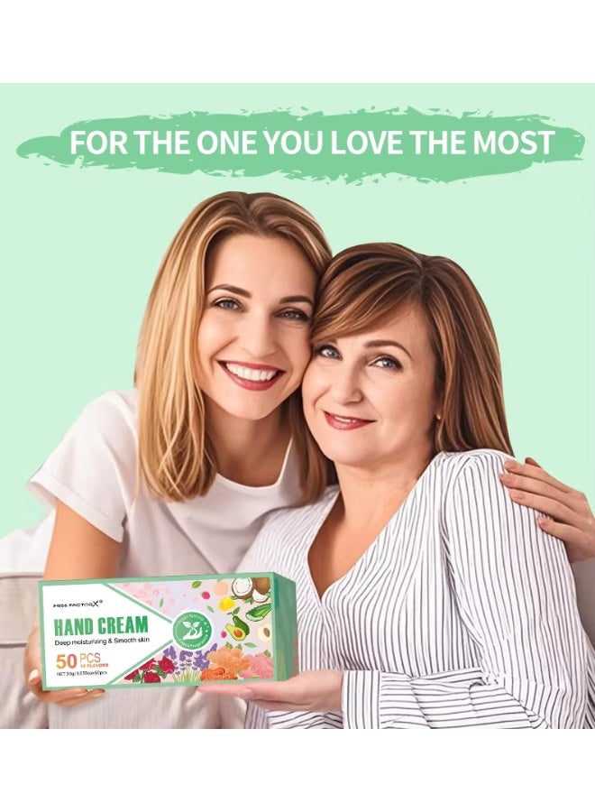 MISS FACTOR X Bulk Hand Cream Set 50 Pieces – Vegan Formula, Smooth & Nourishing Hand Moisturizer, Mixed Scents. - Image 3